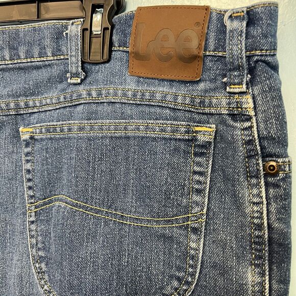 Men LEE Jeans 44x30 Big&Tall Straight Leg Med Wash - Picture 8 of 8